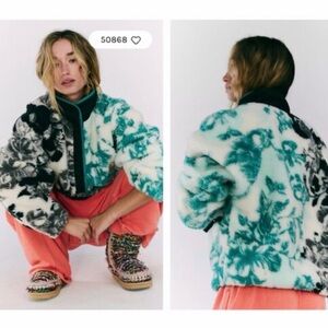 Floral Free People Fleece Jacket